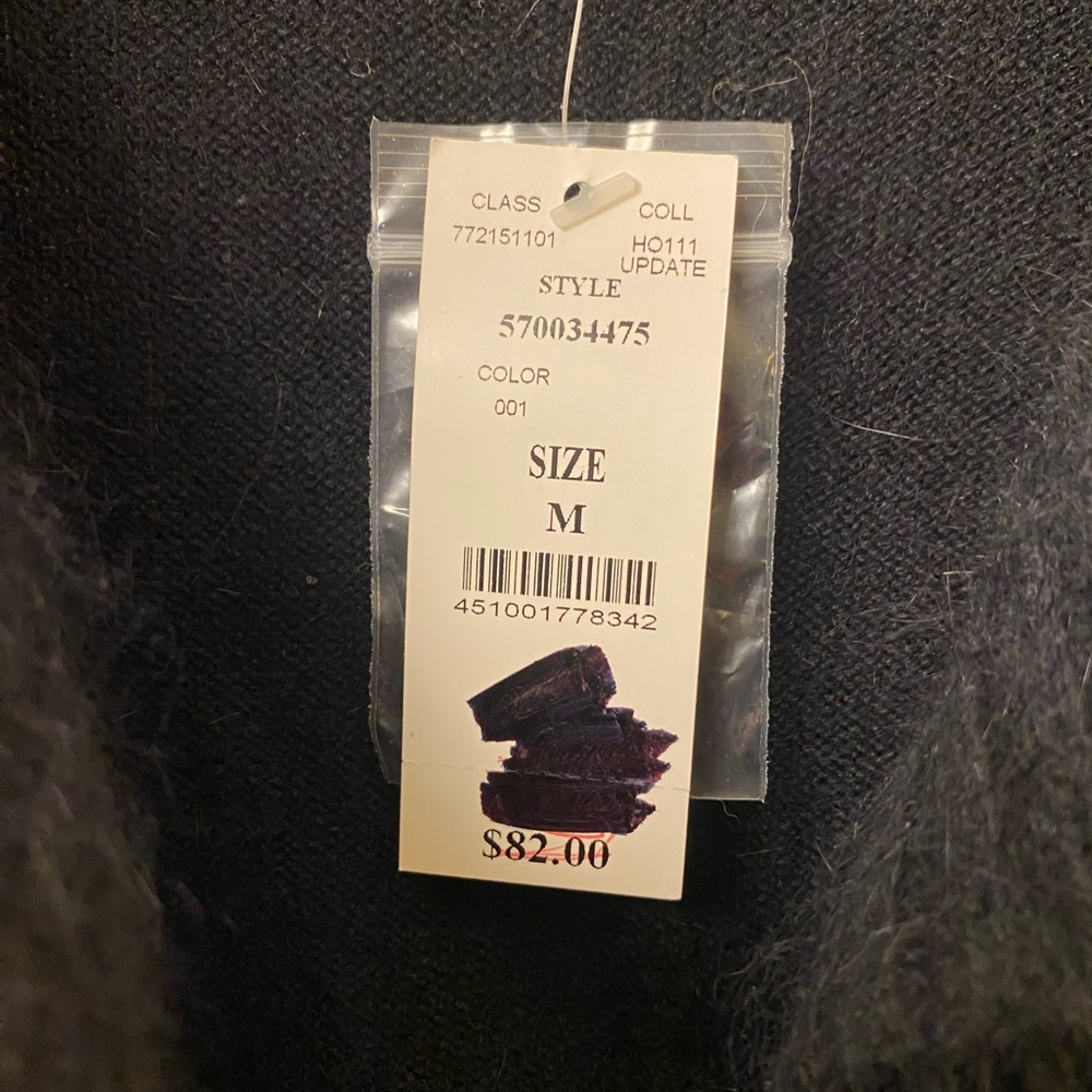 WHBM NWT Wool Rabbit Blend Ruffle Shrug Sweater Cardigan Bolero - Sz M - Picture 8 of 14